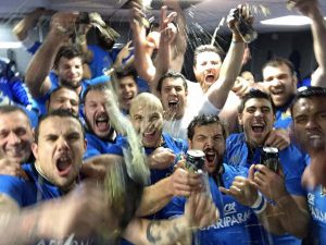 Festa azzurra negli spogliatoi (Foto ufficio stampa Fir)