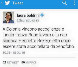 Boldrini tweet Colonia