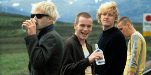 Trainspotting de DannyBoyle avec Jonny Lee Miller, Ewan McGregor, Kevin Kidd, Ewen Bremner 1996
