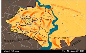 Mappa dell'attacco su Manbij