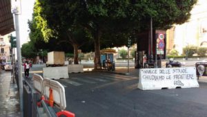 Barriere antiterrorismo Palermo CasaPound