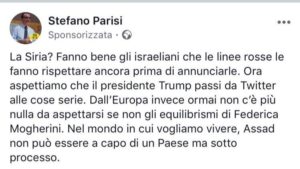 Stefano Parisi post choc su Siria