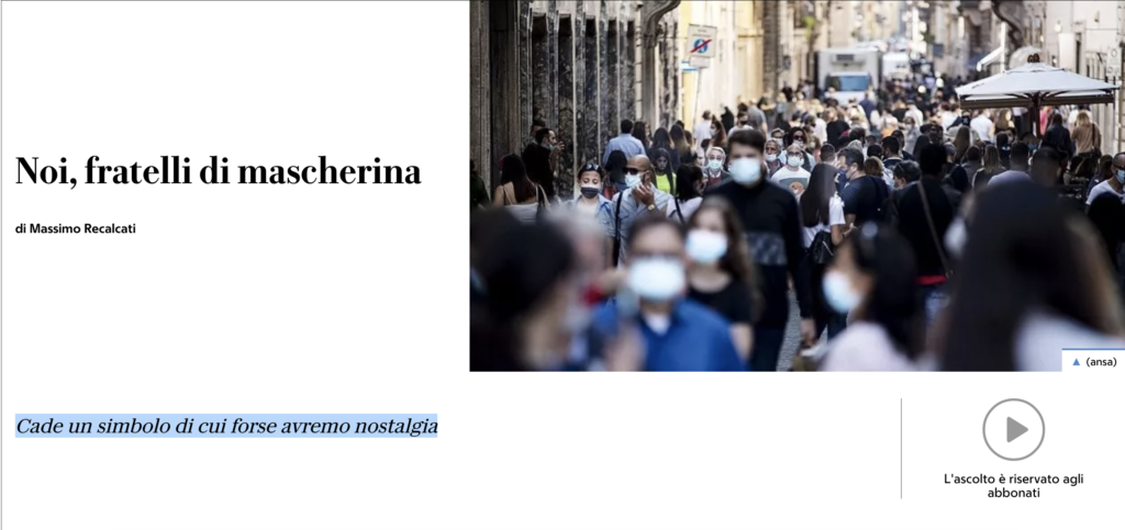 nostalgia mascherina repubblica