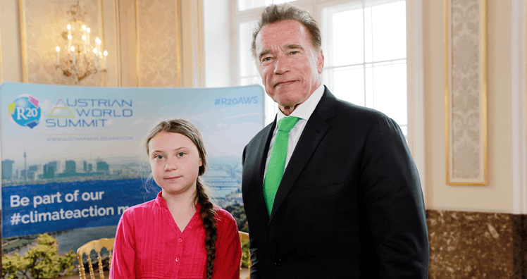 Greta Thunberg e Arnold Schwarzenegger