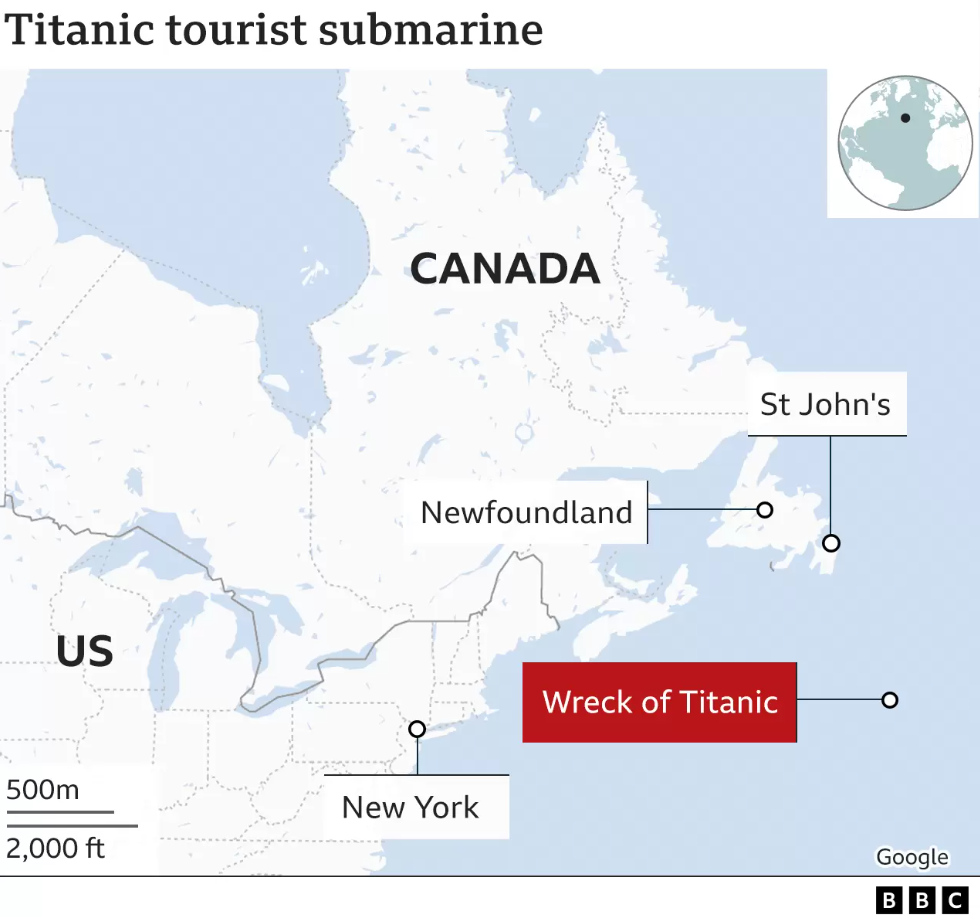 Disperso sottomarino turisti in visita a relitto Titanic