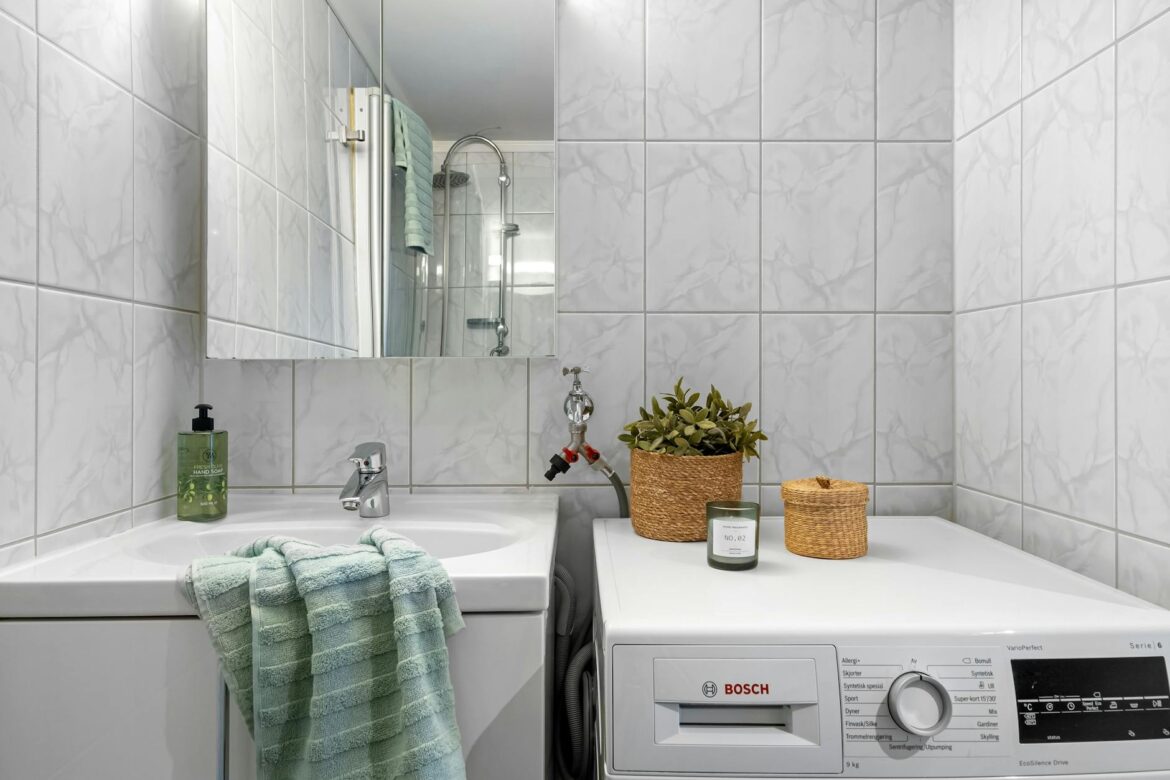 plants in a bathroom