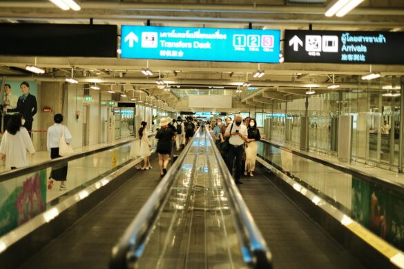 a travelator at the airport