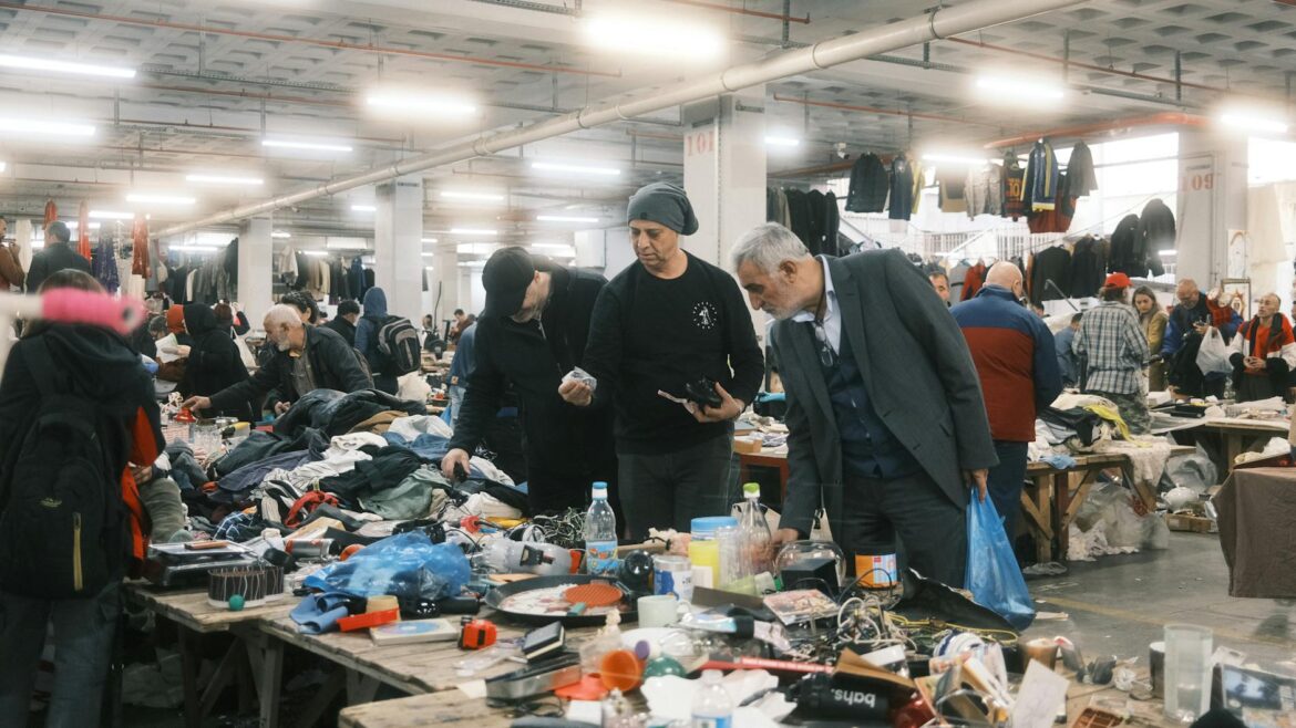 bustling istanbul indoor flea market scene