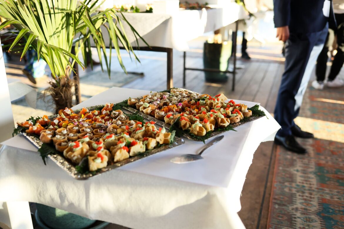 elegant catering event with assorted appetizers