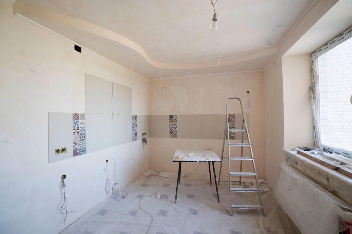 modern interior kitchen under renovation